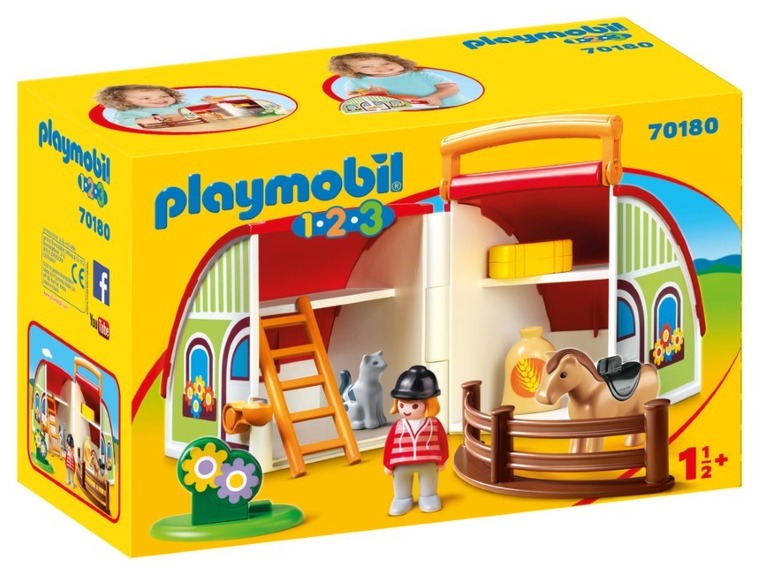 Playmobil, 1.2.3., Moja przenośna stadnina, 70180
