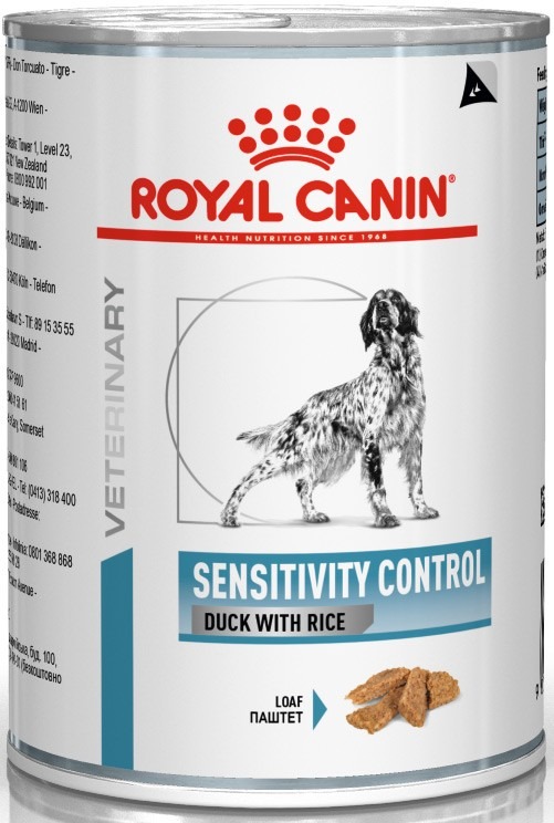 Royal Canin, Sensitivity, Control Canine, karma dla psów z alergiami pokarmowymi wszystkich ras, kaczka, ryż, 410g