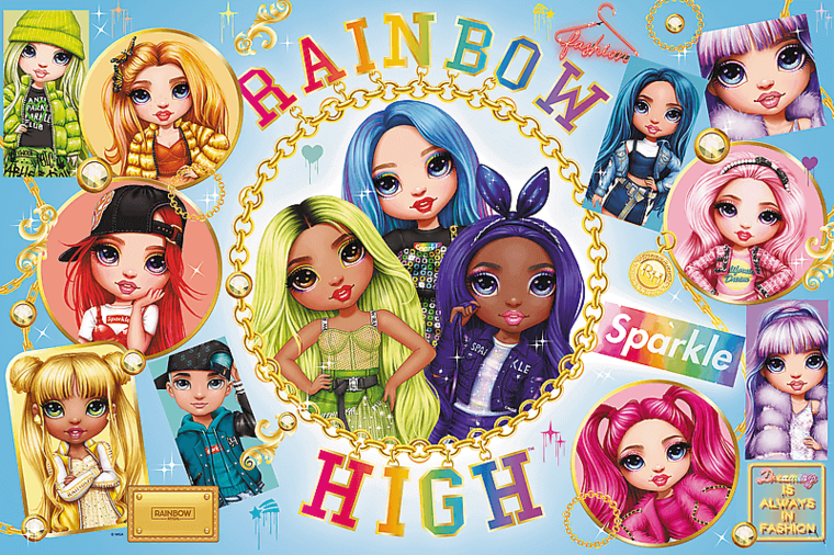 Trefl, Rainbow High, Tęczowe laleczki, puzzle, 100 elementów 