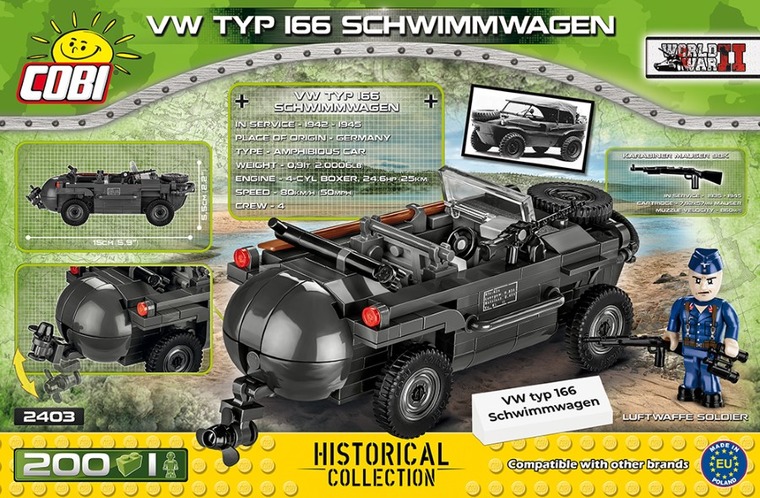 Cobi 150mm VW TYP 166 Schwimmwagen – The Tank Museum, 53% OFF