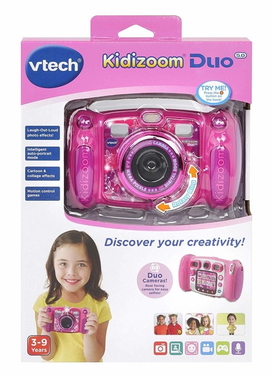 VTech Kidizoom Duo 5.0 Deluxe Digital Selfie Camera with MP3 Player and  Headphones, Pink