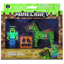 Minecraft, Zombie z zombie koniem, zestaw figurek