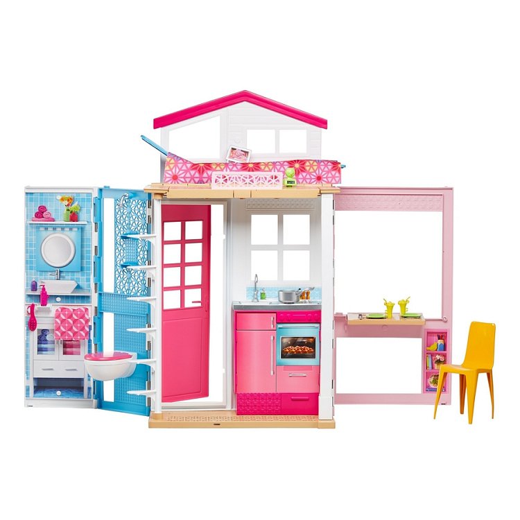 Barbie, 2-poziomowy domek Barbie, zestaw bez lalki