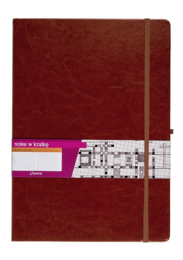Formalizm, notes A4 z gumką, w kratkę, brązowy