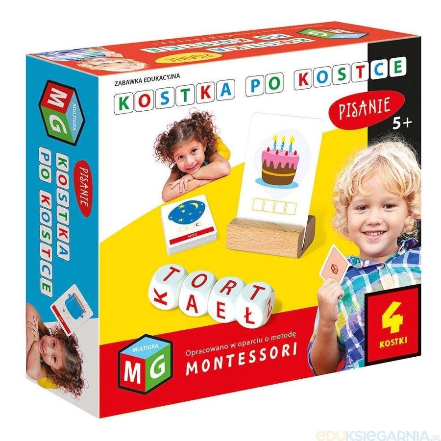 Multigra, Kostka po kostce, Pisanie, 4 kostki, gra edukacyjna