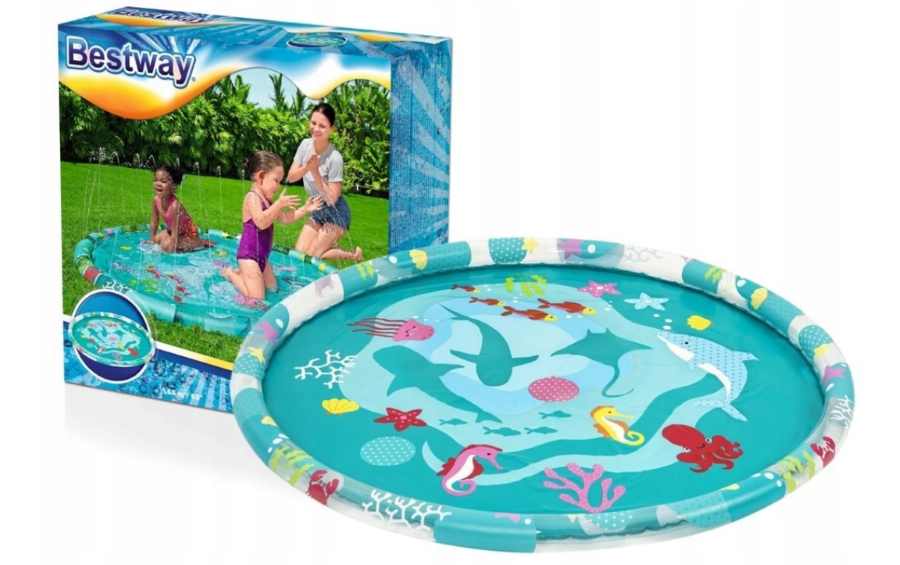 Bestway, Splash Pad, dmuchany brodzik, mata z fontanną, 165 cm Bestway, Splash Pad, dmuchany brodzik, mata z fontanną, 165 cm